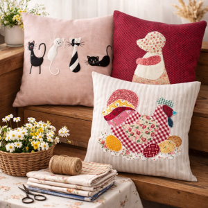 Housse de coussin patchwork