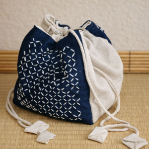 sac japonais komebukuro sashiko cousu main