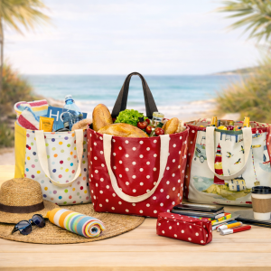 Sac Cabas Femme Fait Main en Coton Enduit Imperméable